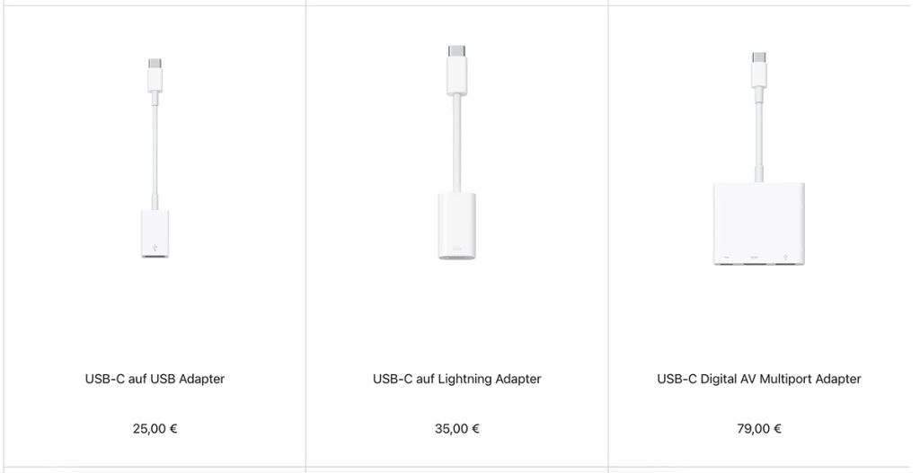 Abbildung: Varianten im Apple Onlineshop